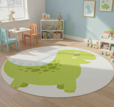 Happy dinosaur character animal vinyl rug - TenStickers