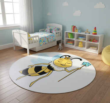 Animal vinyl rug royal bee character - TenStickers