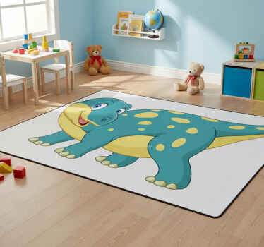 Joyful animated dinosaur animal vinyl rug - TenStickers