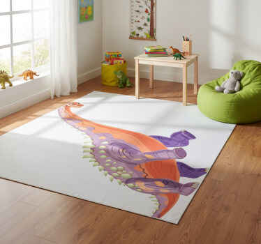Animal vinyl rug colorful dino character - TenStickers