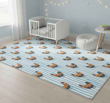 Charming hen motif animal vinyl rug - TenStickers