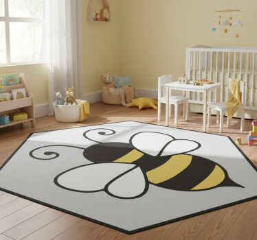 Vinyl teppich tiere im bienen-hexagon design - TenStickers