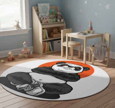 Vinyl teppich tiere panda umarmt die ruhe - TenStickers