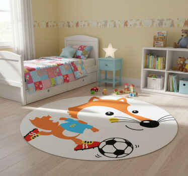 Vinyl teppich tiere mit verspielter fuchsfigur - TenStickers