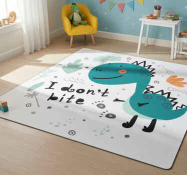 Friendly cartoon dinosaur animal vinyl rug - TenStickers
