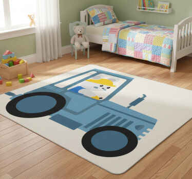 Cute bear farmer animal vinyl rug - TenStickers