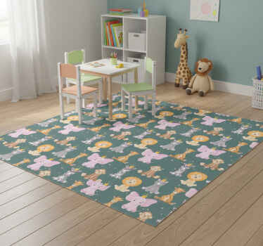 Charming animal traits animal vinyl rug - TenStickers