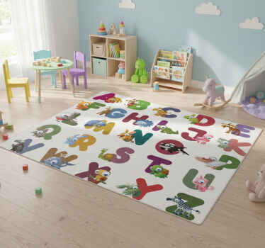 Animal vinyl rug animal alphabet rug - TenStickers
