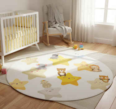 Animal vinyl rug stars for baby's room - TenStickers