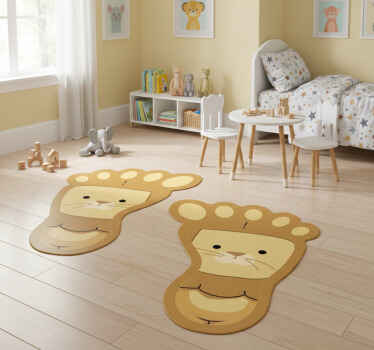 Cute animal footprints animal vinyl rug - TenStickers