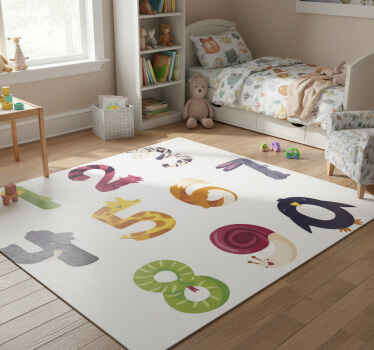 Animal vinyl rug with numbers and animals - TenStickers