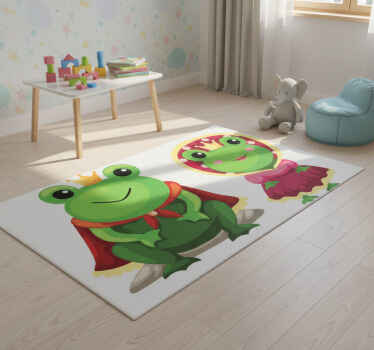 Animal vinyl rug king and queen frogs - TenStickers