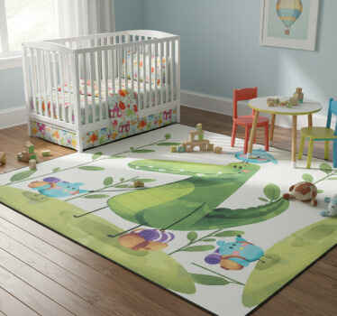 Lake animal friends animal vinyl rug - TenStickers