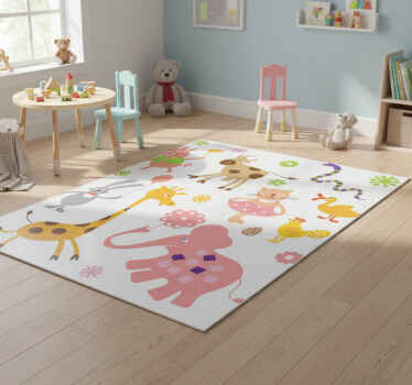Colorful creatures animal vinyl rug - TenStickers