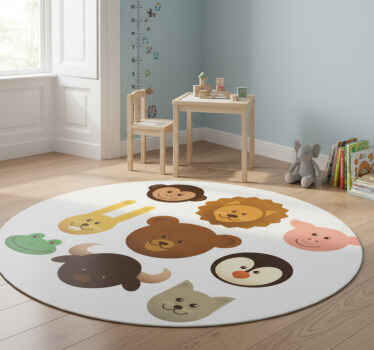 Animal vinyl rug animal head wall stickers - TenStickers