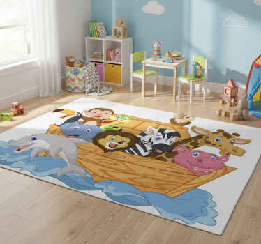 Animal vinyl rug noah's ark for kids - TenStickers