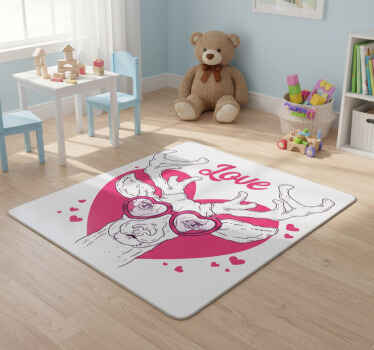 Stag love animal vinyl rug - TenStickers