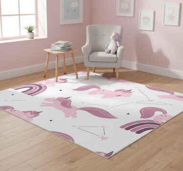 Funny unicorns with star constellations animal vinyl rug - TenStickers
