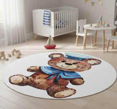Animal vinyl rug sailor bear design - TenStickers