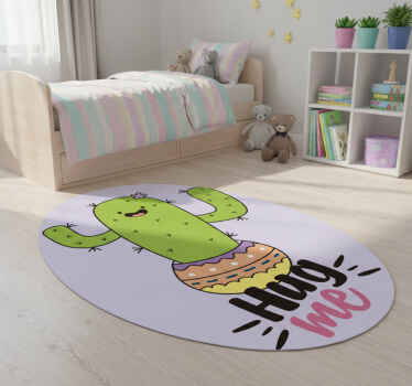 Cactus embracing joy animal vinyl rug - TenStickers