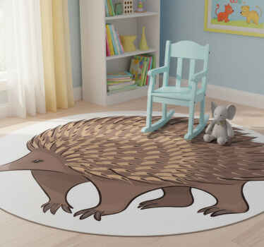 Animal vinyl rug friendly hedgehog design - TenStickers