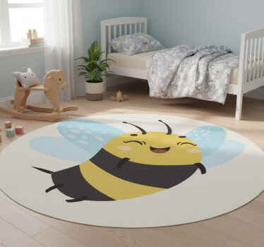 Animal vinyl rug cheerful flying bee - TenStickers