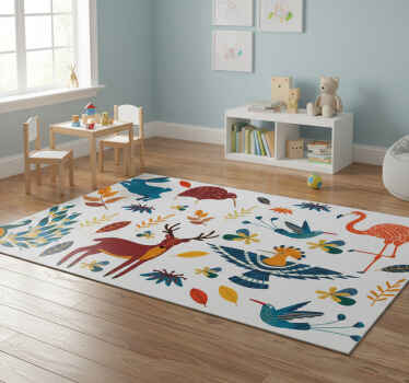 Colorful animal patterns animal vinyl rug - TenStickers