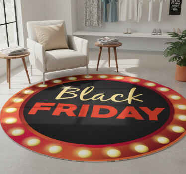 Black friday vinyl rug red round sale - TenStickers