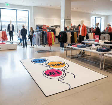 Black friday vinyl rug with colorful air balloons - TenStickers