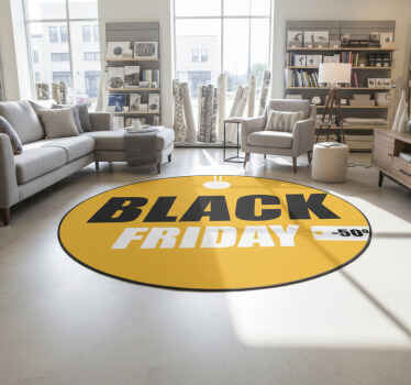 Black friday vinyl rug personalised circle - TenStickers