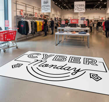 Black friday vinyl rug with cyber monday arrows - TenStickers