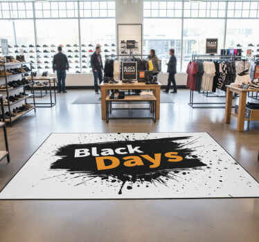 Black friday vinyl rug black and white "black days" - TenStickers