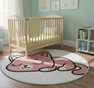 비닐 카펫 동물 고양이 잠자는 일러스트 - TenStickers