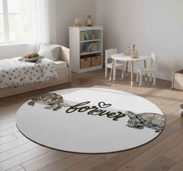 Turtles forever love quote animal vinyl rug - TenStickers