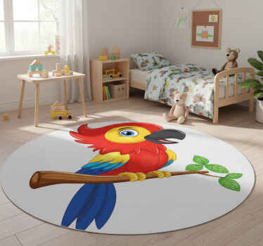 Animal vinyl rug colorful parrot design - TenStickers