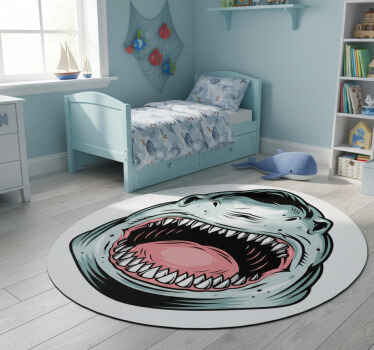 Ferocious shark head animal vinyl rug - TenStickers