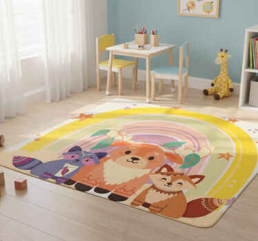 Charming creature trio animal vinyl rug - TenStickers