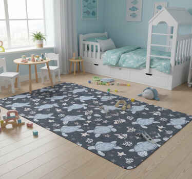 Animal vinyl rug turtles and fish under sea - TenStickers