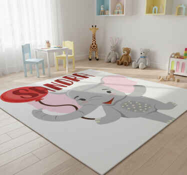 Animal vinyl rug elephant and balloon - TenStickers
