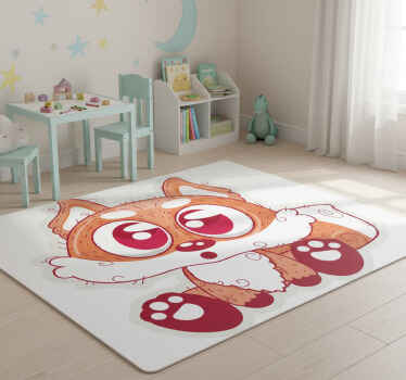 Cute anime fox animal vinyl rug - TenStickers