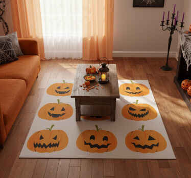 Alfombra vinílica halloween set de calabazas - TenVinilo
