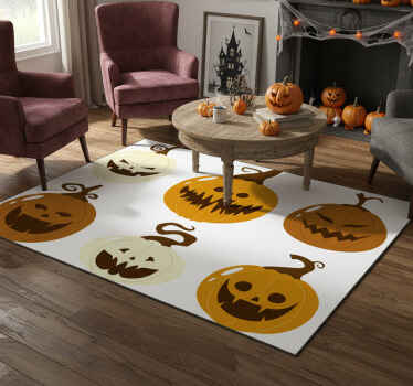 Alfombra vinílica halloween kit de calabazas terroríficas - TenVinilo