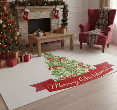 Christmas vinyl rug christmas tree vinyl rug - TenStickers