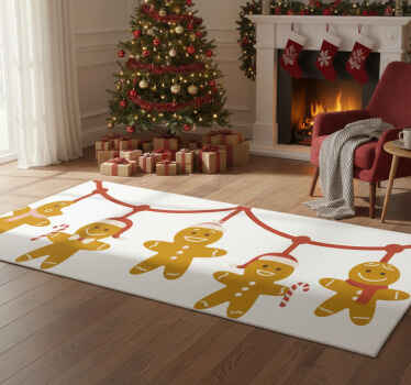 Christmas vinyl rug cookie border design - TenStickers