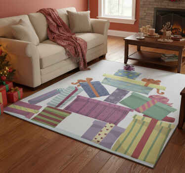 Christmas vinyl rug gift mountain - TenStickers