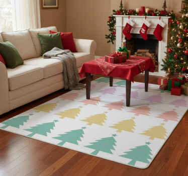 Christmas vinyl rug christmas tree design - TenStickers