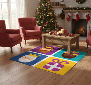 Christmas vinyl rug three kings set - TenStickers