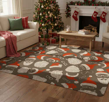 Christmas vinyl rug vintage santa claus design - TenStickers