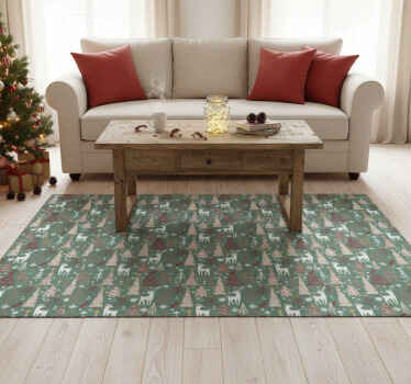 Christmas forest pattern christmas vinyl rug - TenStickers