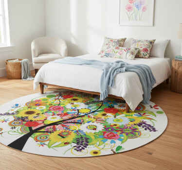 Vinylový koberec s kvetmi letný strom - Tenstickers